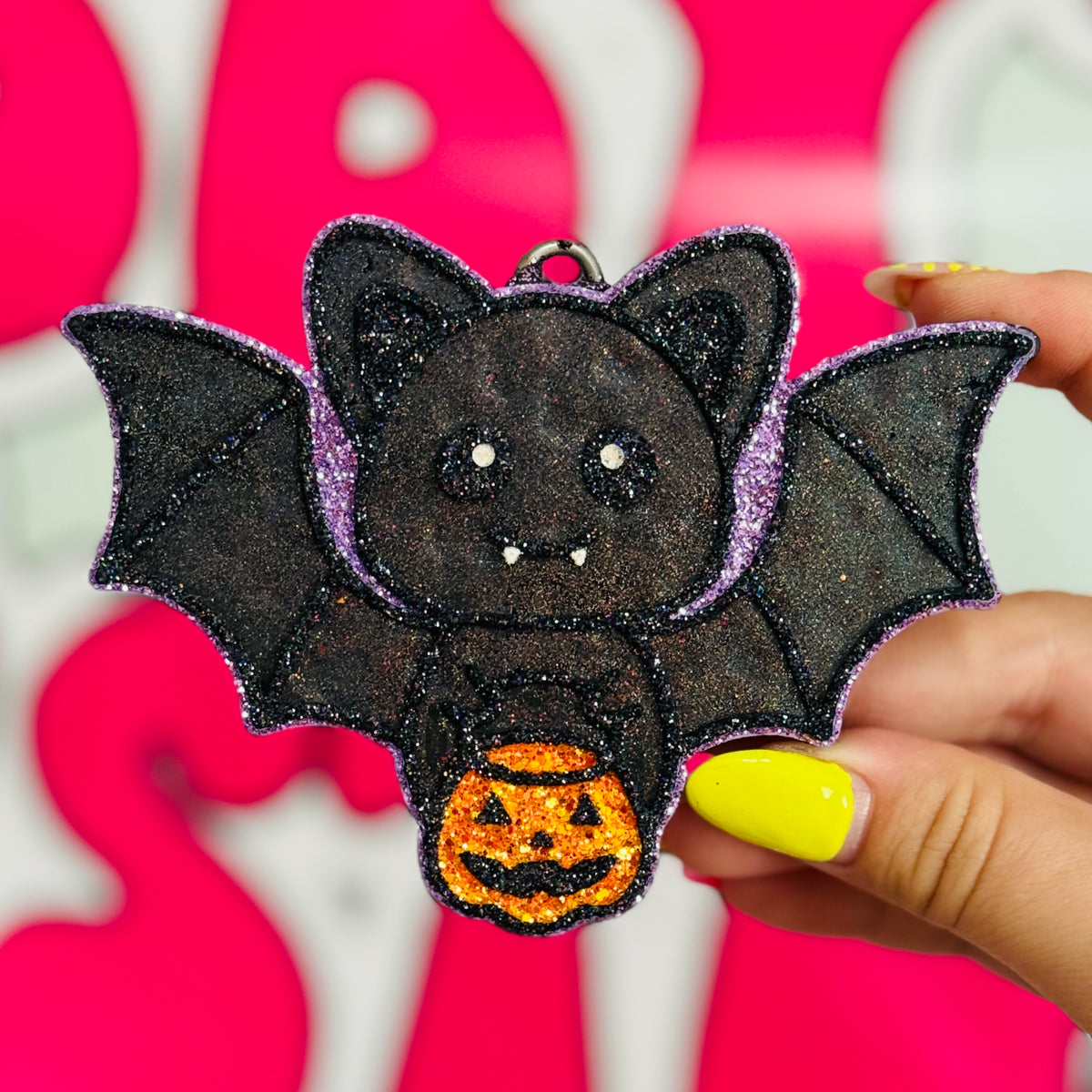 Bat with Pumpkin Bucket Freshie - SDJ 62/Bum Bum - RTS
