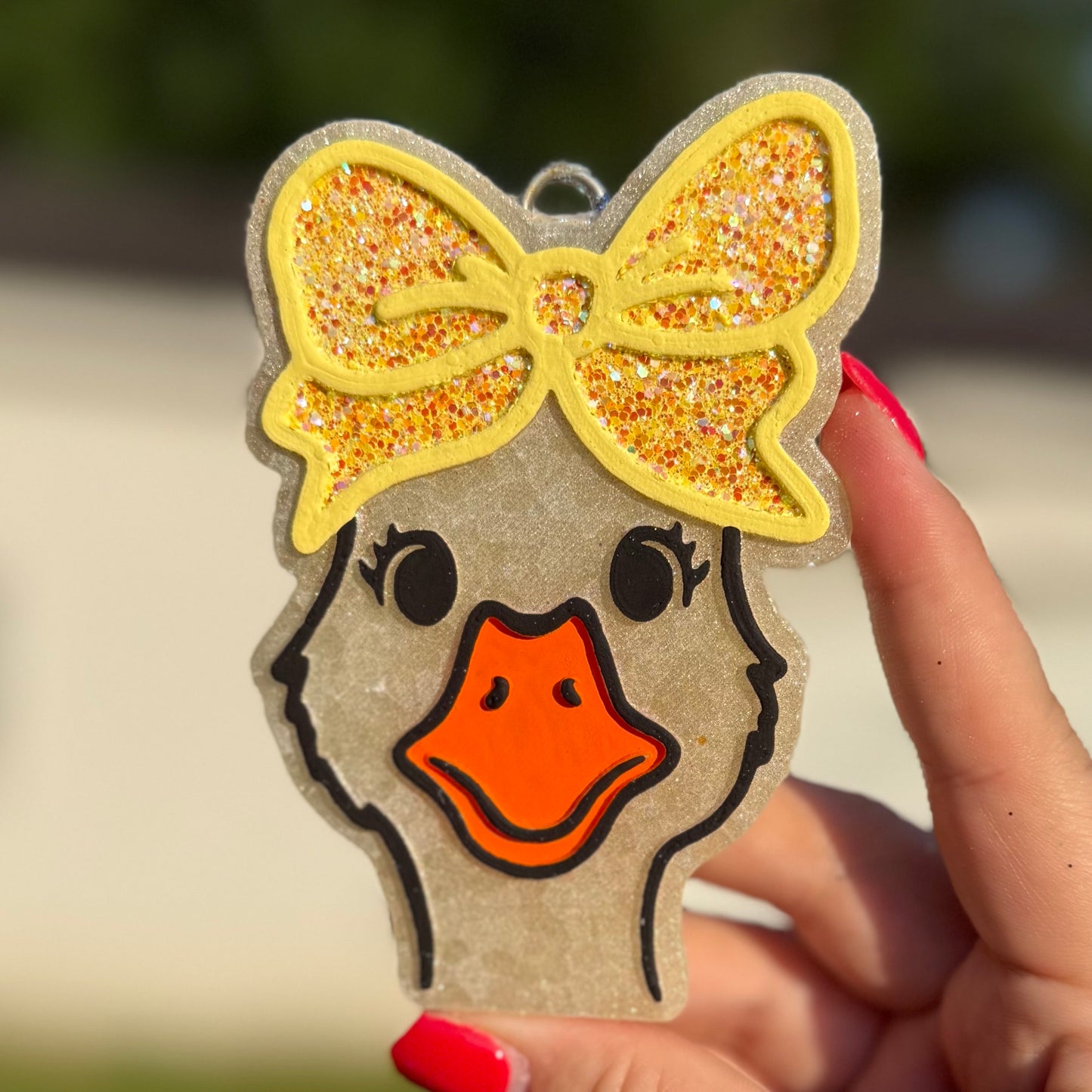 Goose Head with Yellow Bow Freshie - Cranberry Woods - RTS