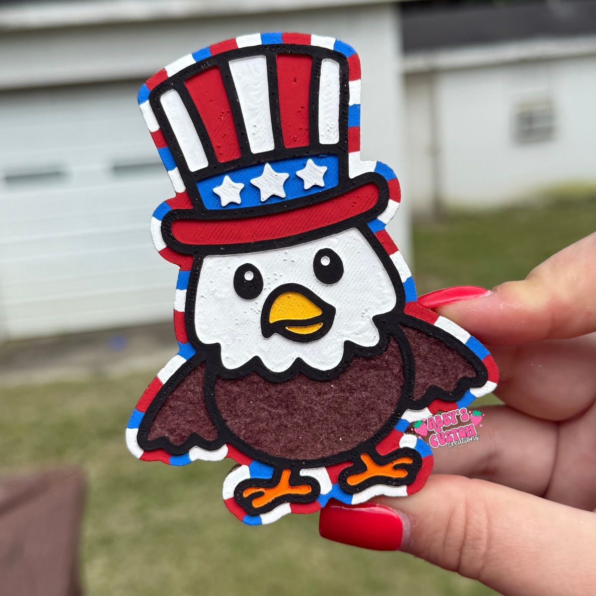 EJ the Eagle Freshie (fuzzy) - Iced Oatmeal Cookies - RTS