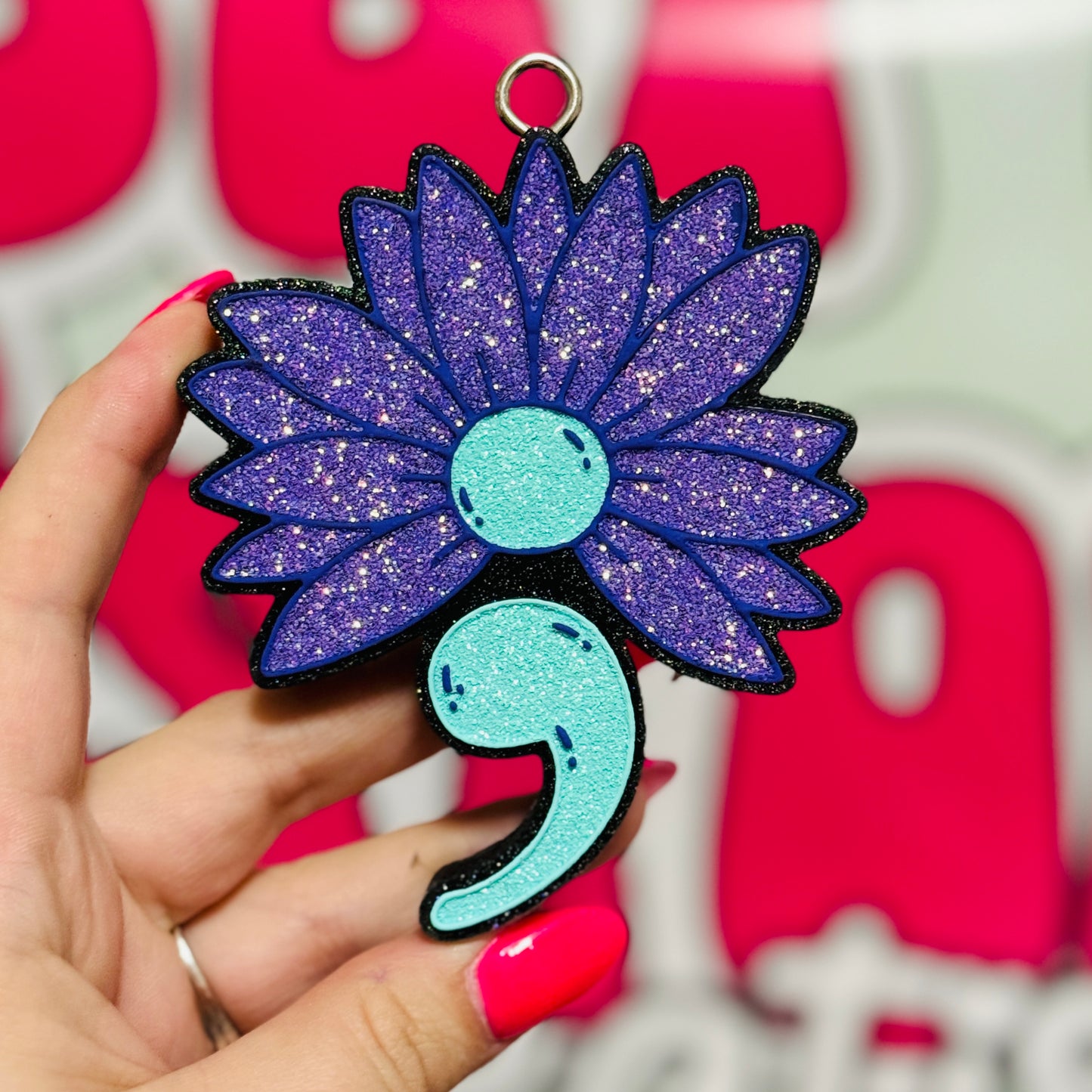 Semi Colon Flower Freshie - Black Raspberry Vanilla - RTS