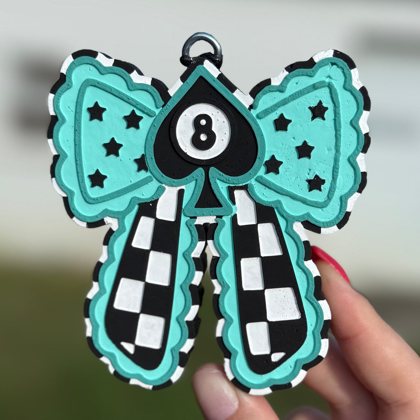 Checkered Spade Bow Freshie - Crazy Cowgirl - RTS