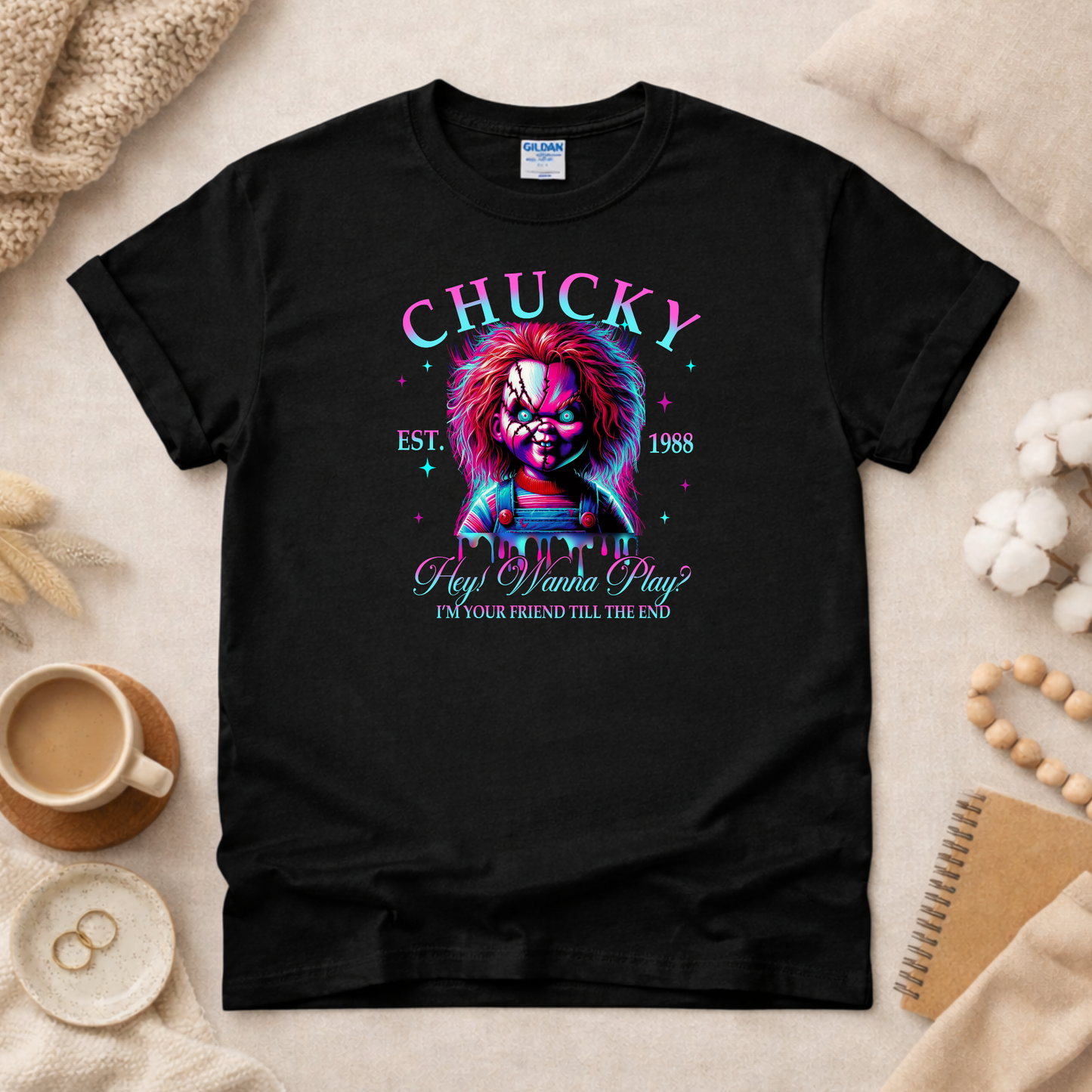 Neon Horror Shirt (Please leave a note with which design you would like)
