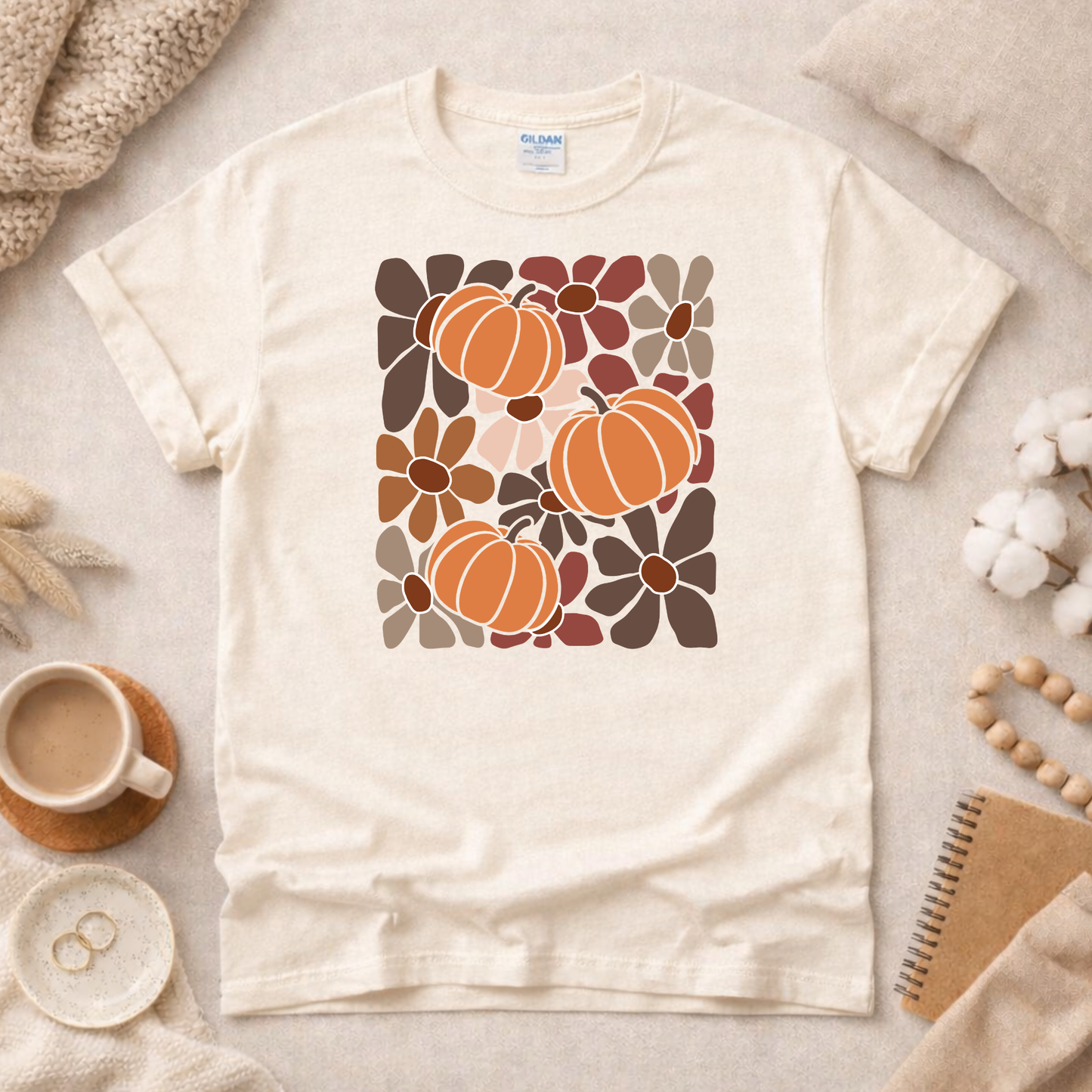 Pumpkins and Flowers Shirt