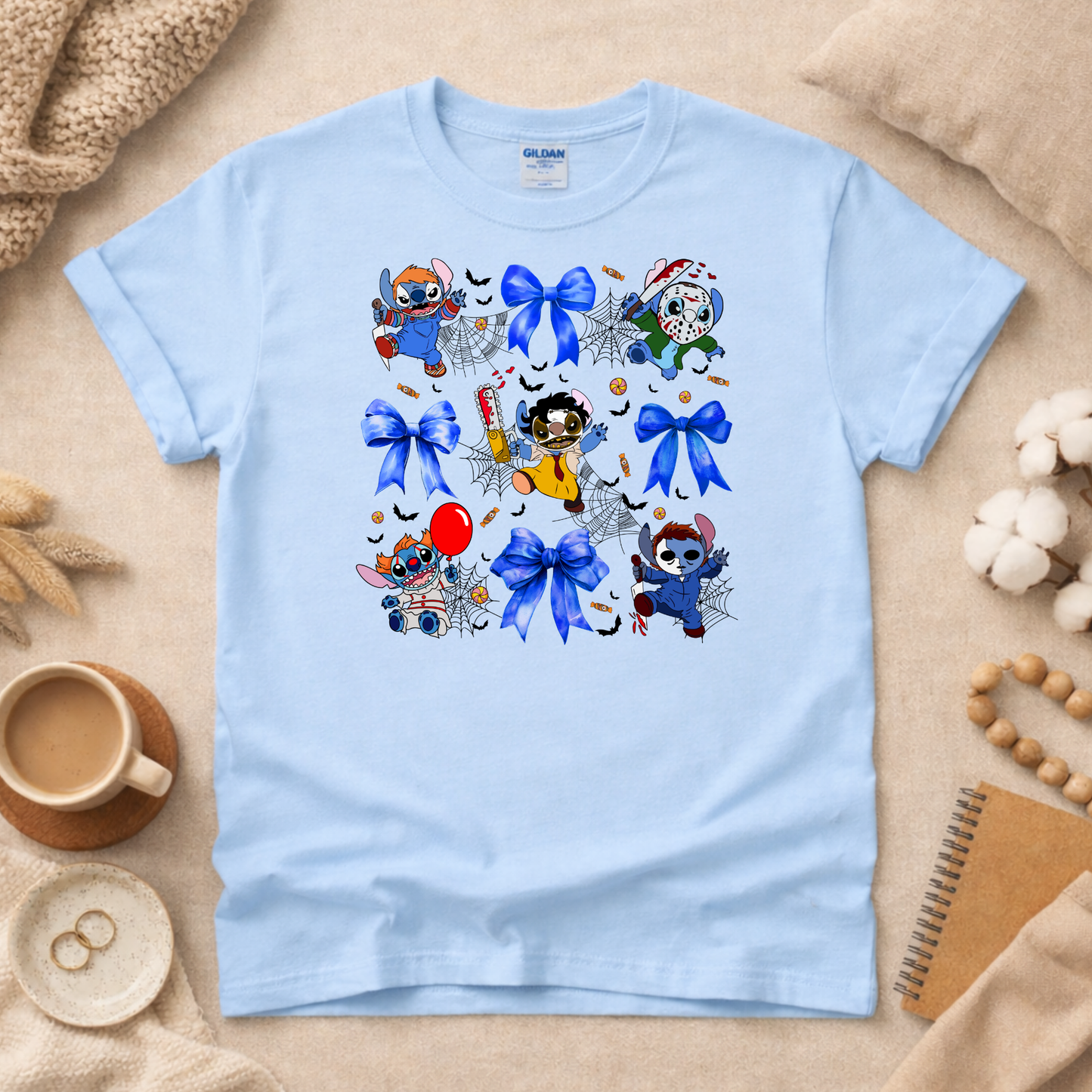 Halloween and Fall Bows Shirt (Please leave a note with which design you would like)