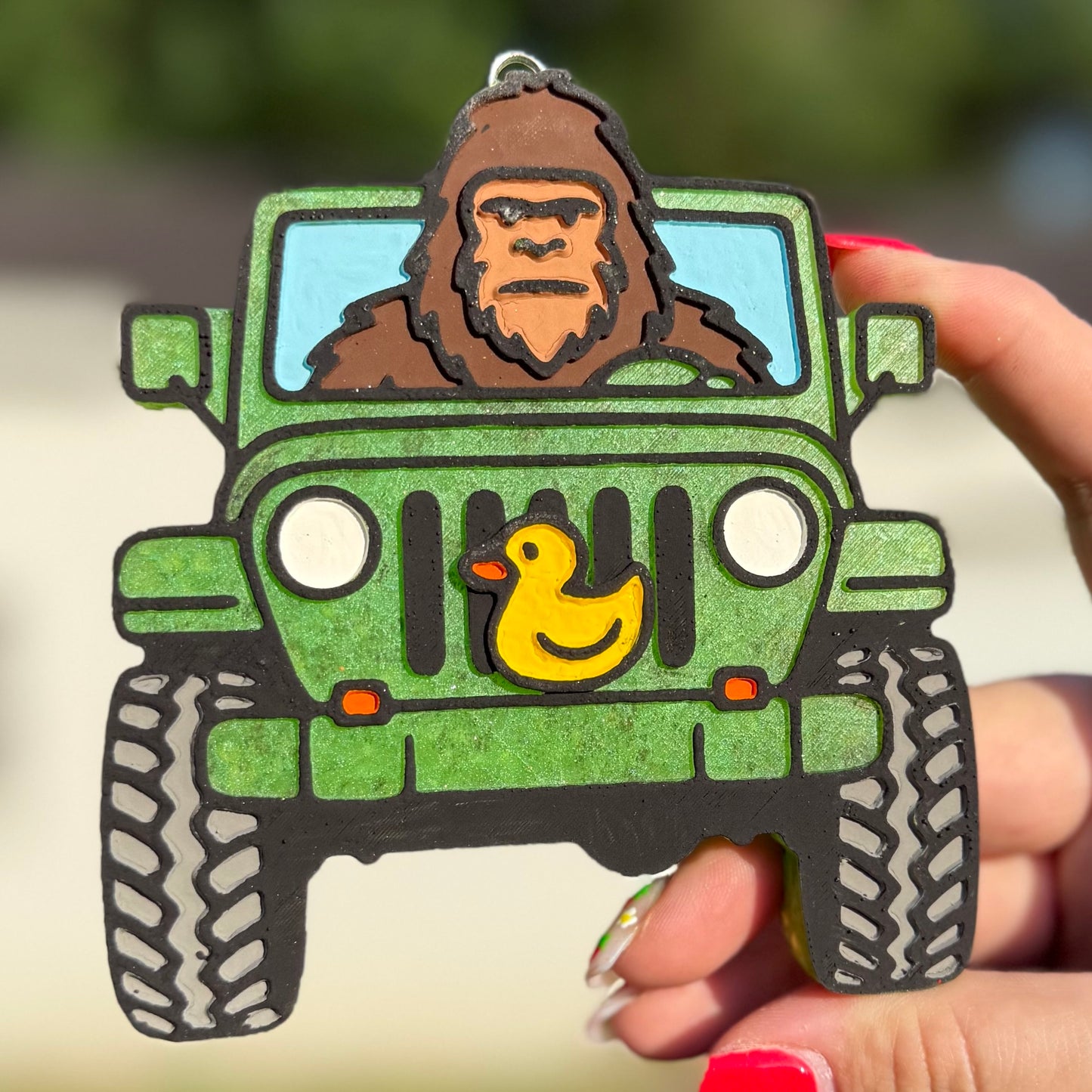 Squatch Duck Truck Green Freshie - Fruity Rings - RTS