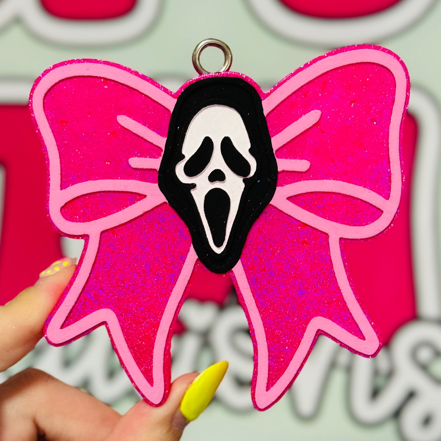 Scary Face Bow Freshie - Love Spell - RTS