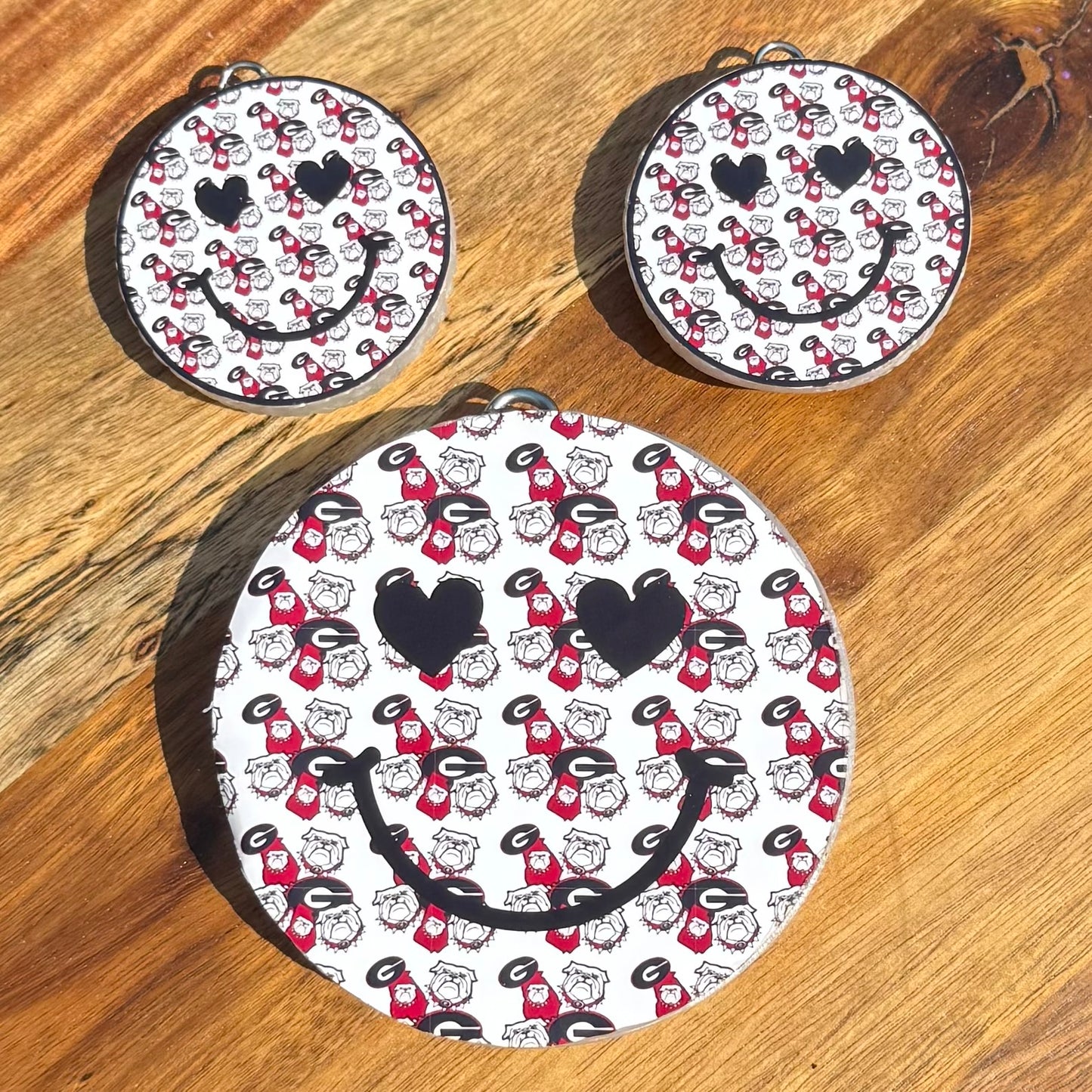 Dog Football Circle Freshie Set (1 Full Size & 2 Vents) - RTS