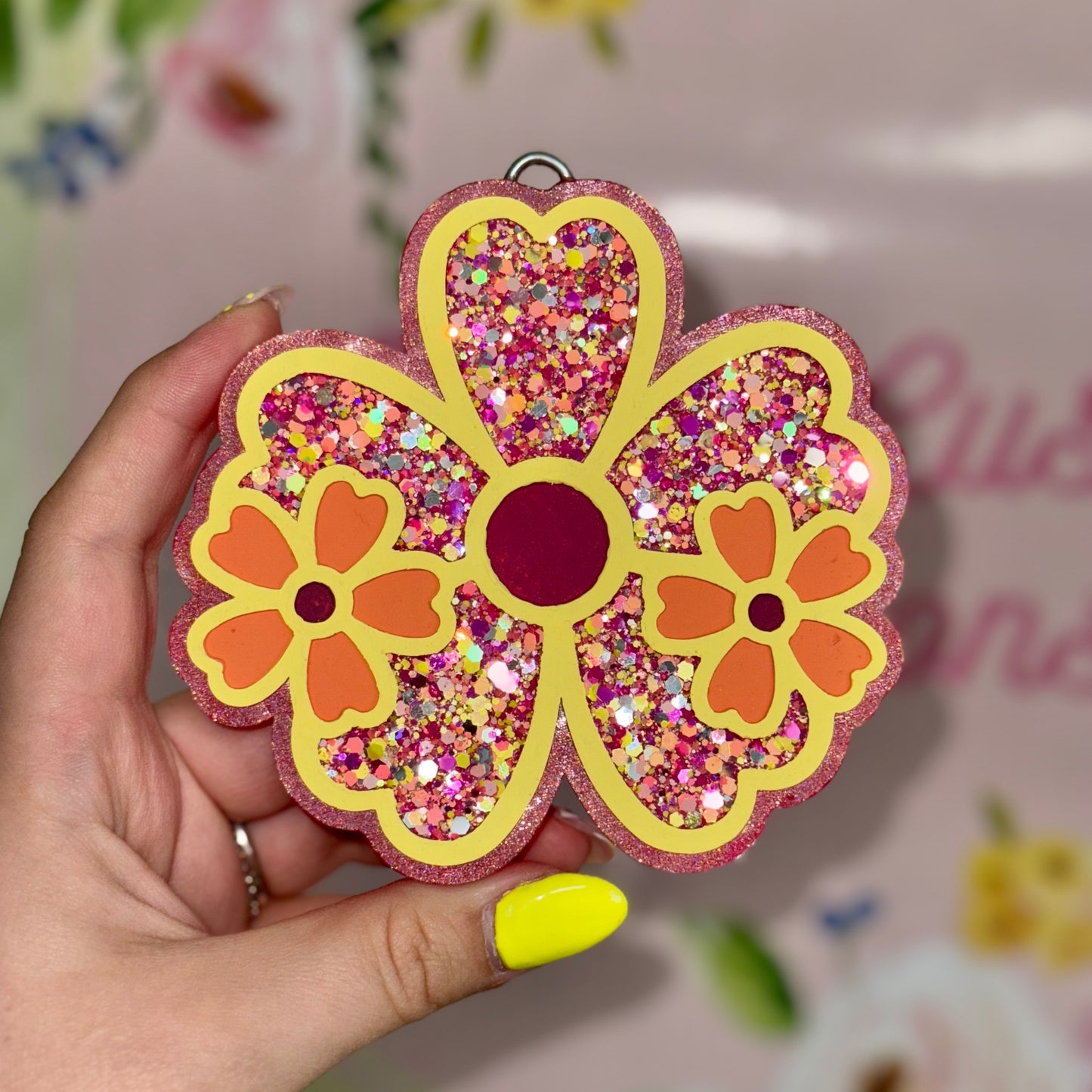 Yellow Flower Trio Freshie - Cotton Candy - RTS