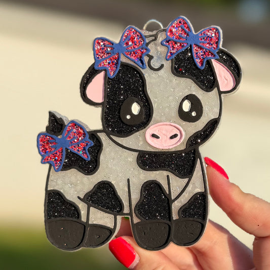 Cow with Bows Freshie - Pink Sugar - RTS
