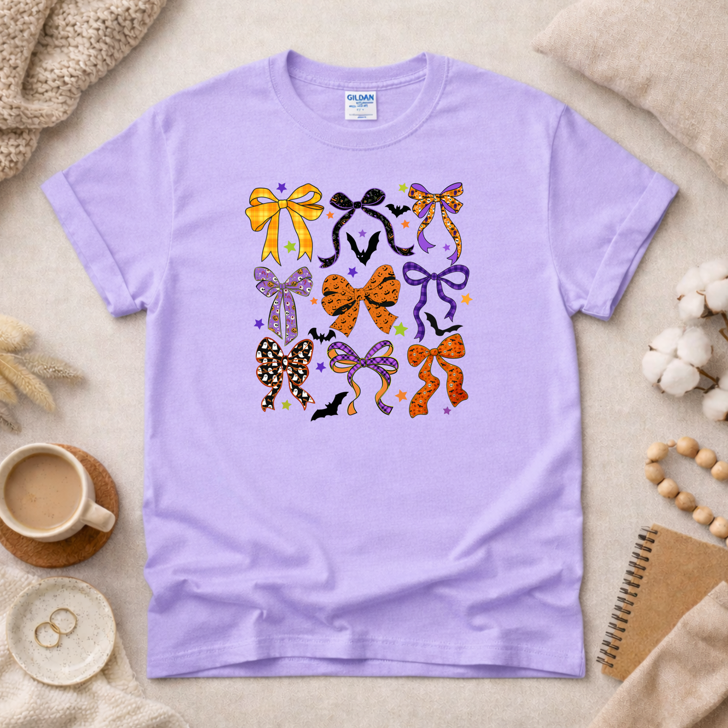 Halloween and Fall Bows Shirt (Please leave a note with which design you would like)