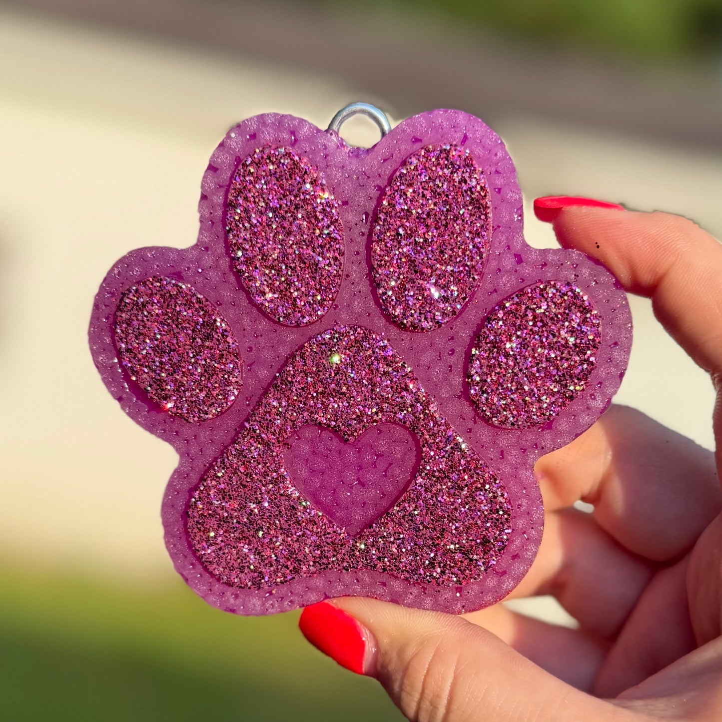 Paw Print with Heart Center Freshie - Gain - RTS