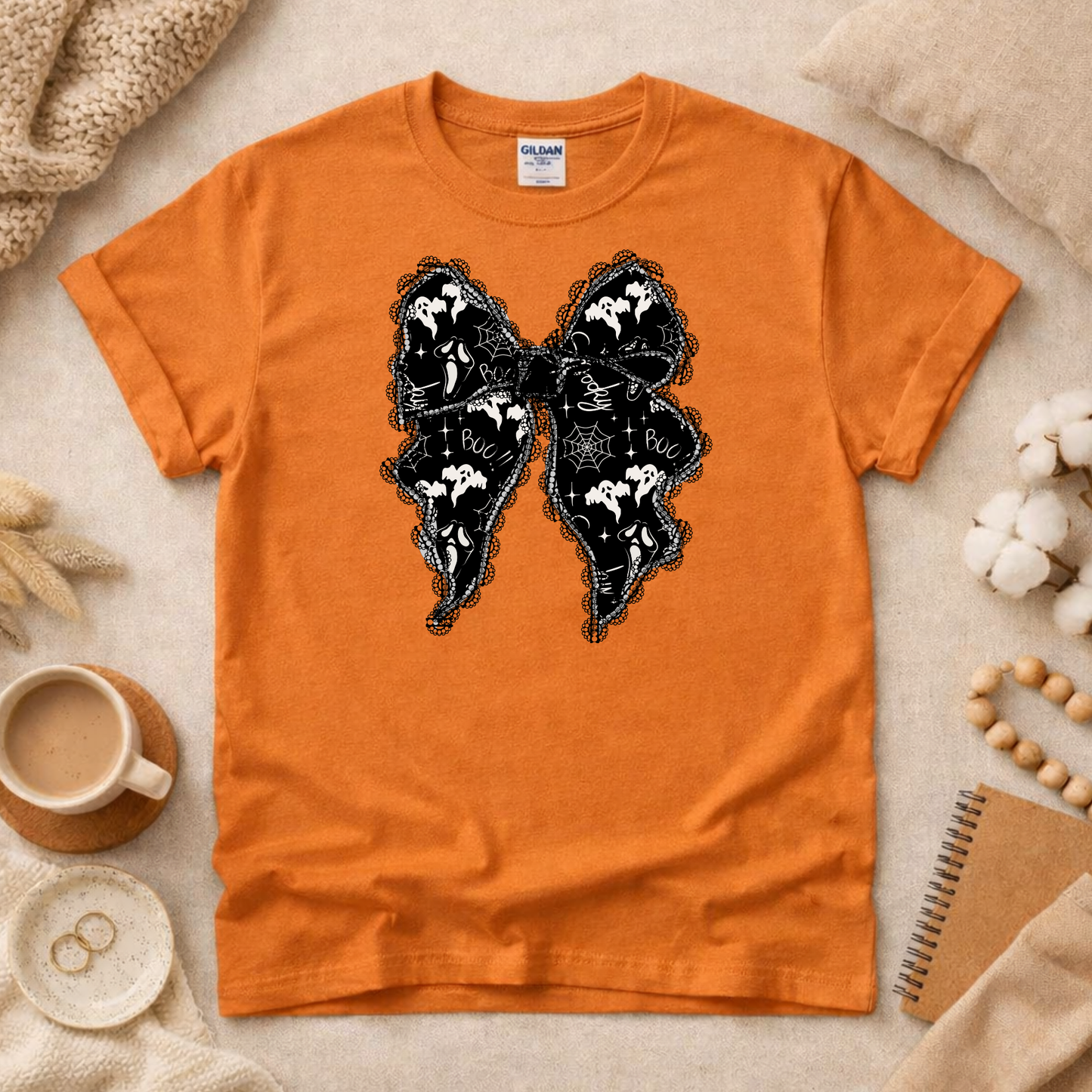 Halloween and Fall Bows Shirt (Please leave a note with which design you would like)