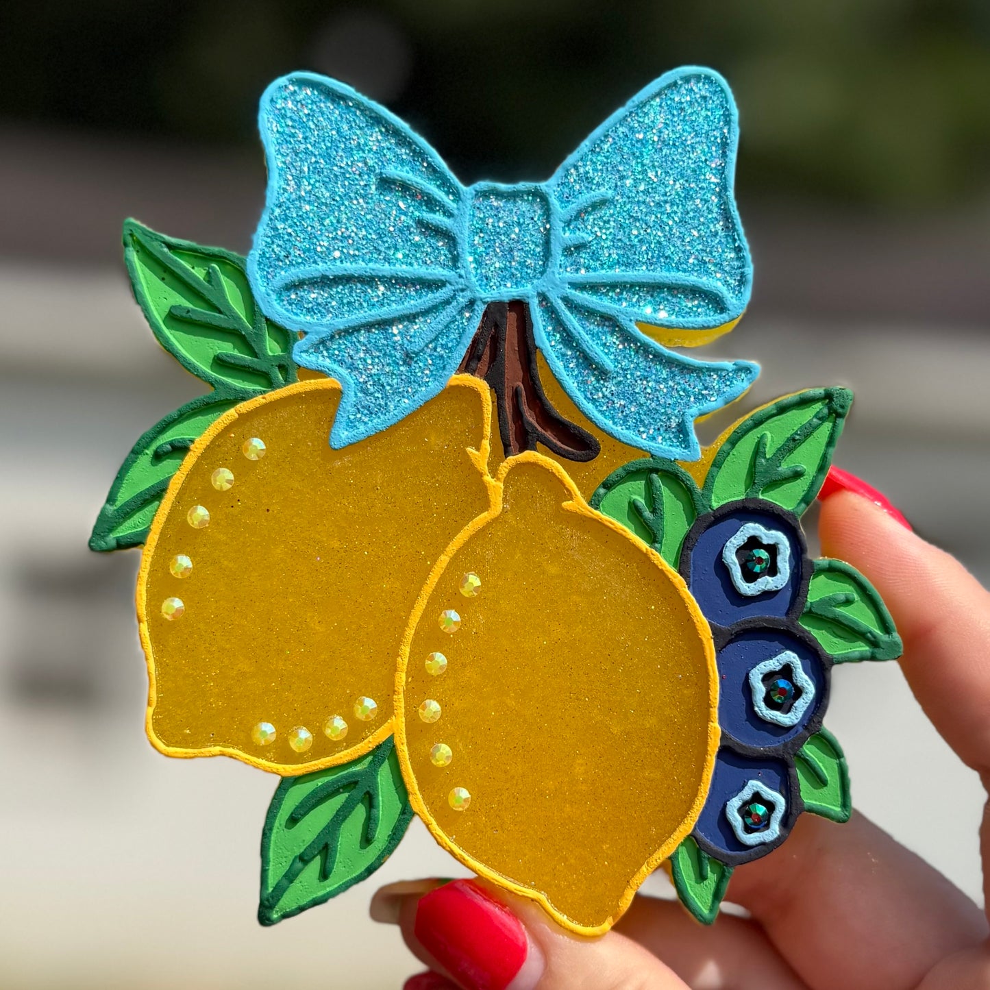 Lemons and Blueberries with Bow Freshie - Pina Colada - RTS