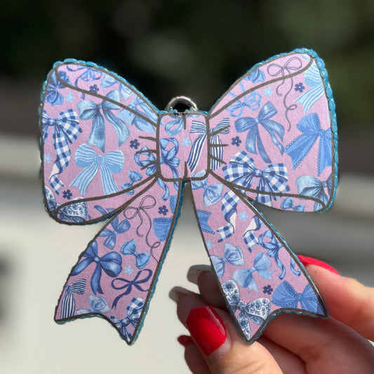 Pink with Blue Bows Exclusive Design Cardstock Bow - Caribbean Escape - RTS