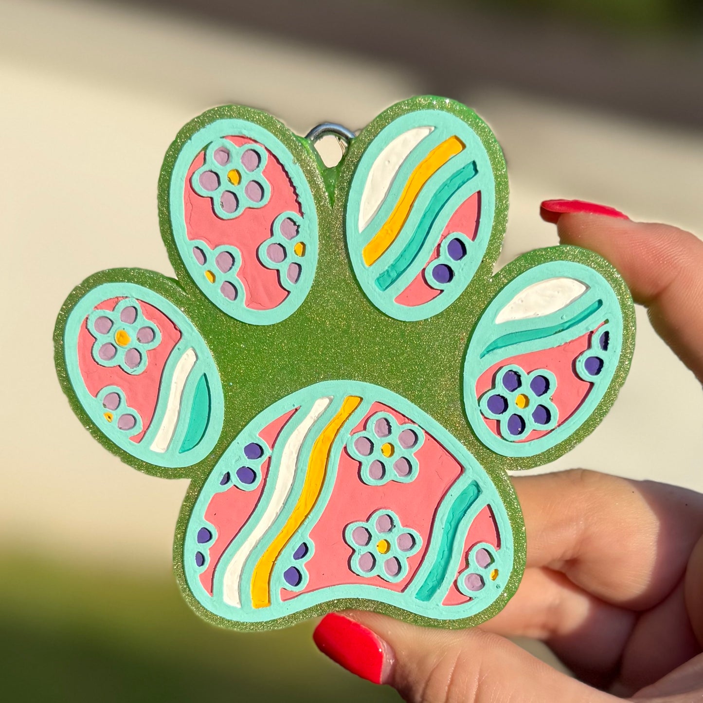 Groovy Paw Print Freshie - Mahogany Apple - RTS