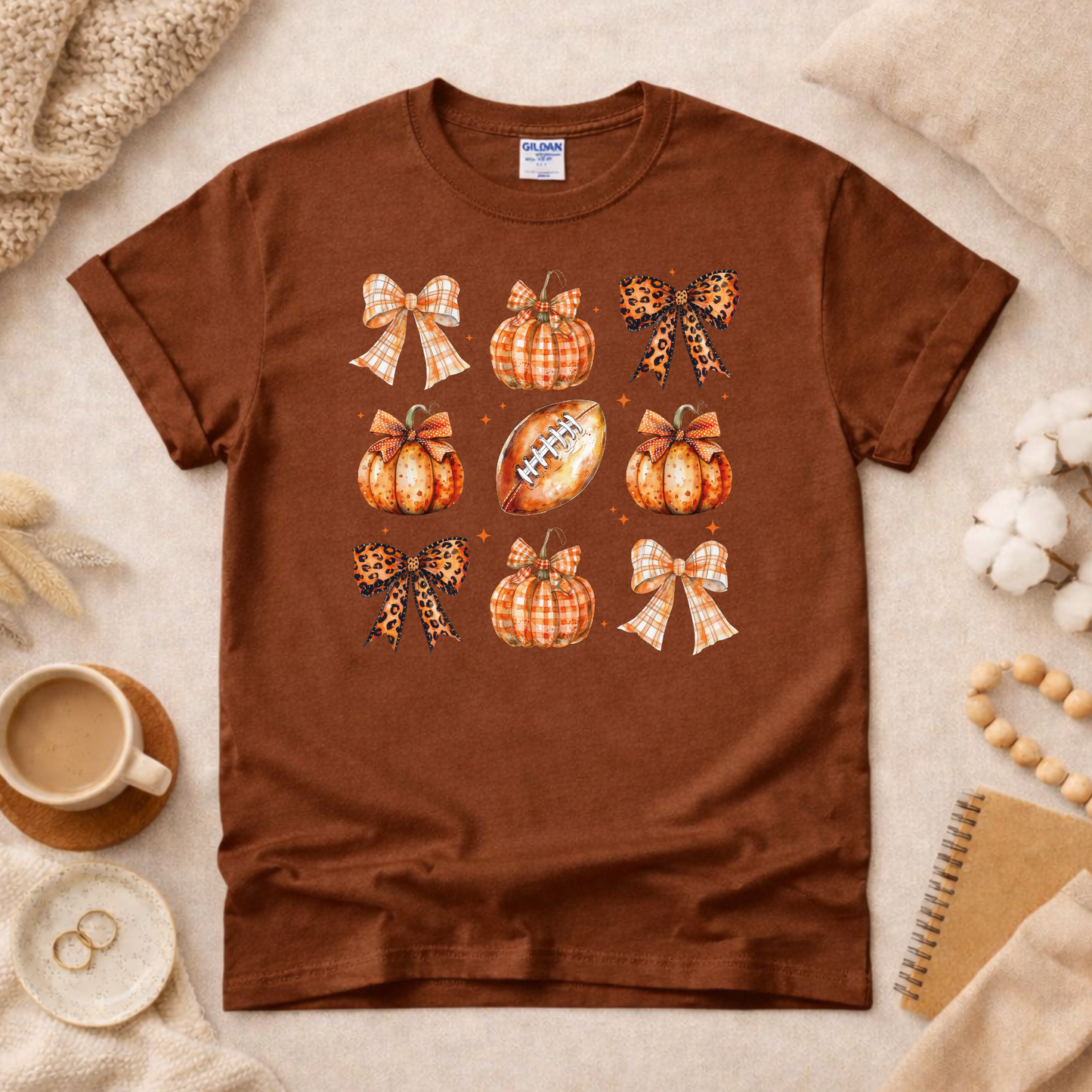 Pumpkins Bows and Football Shirt