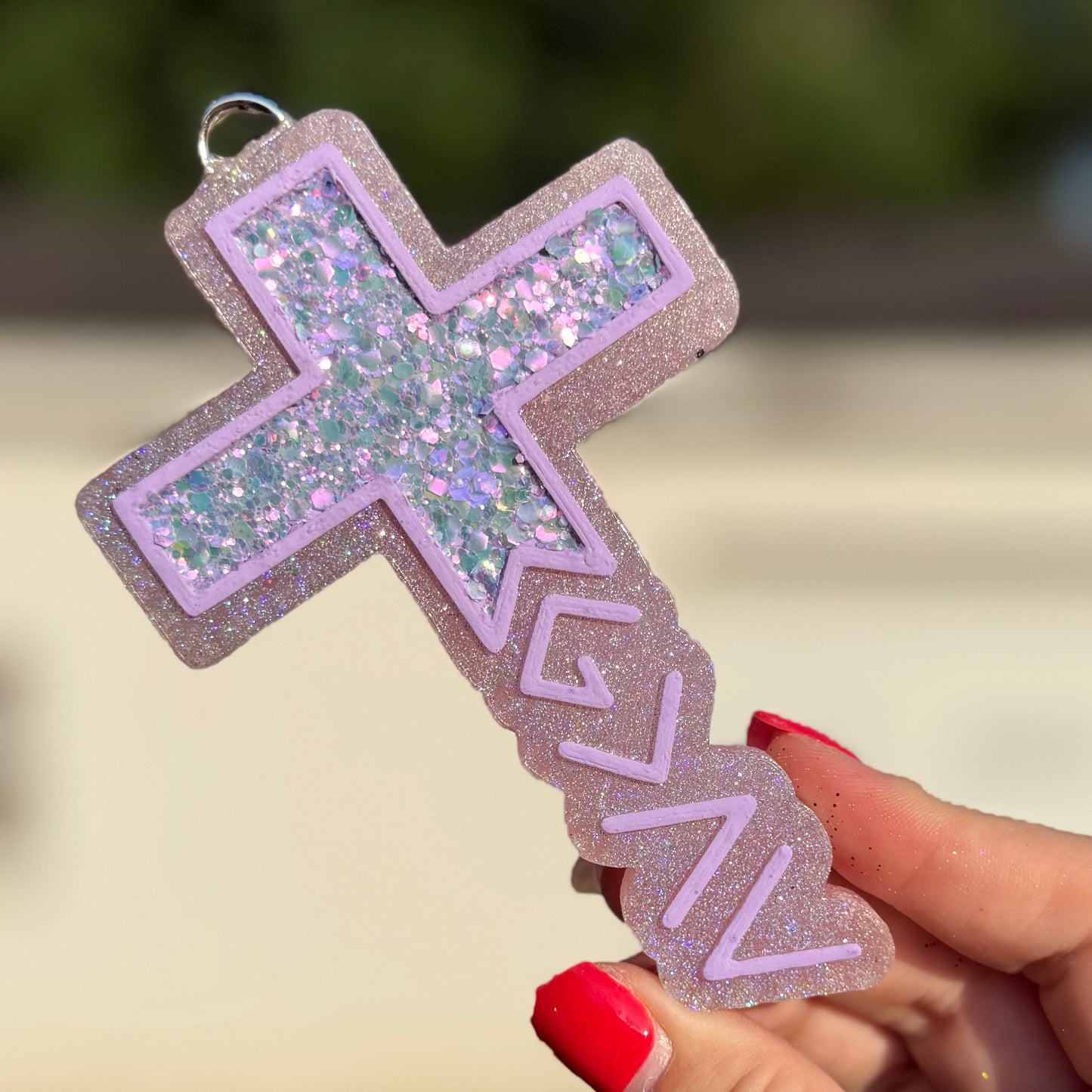God is Greater Than the Highs and Lows Cross Freshie - Butterscotch Bourbon - RTS