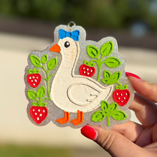 Goose in Strawberry Field Freshie - Pink Sugar - RTS