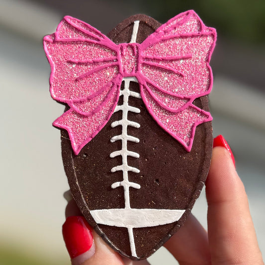 Football with Pink Bow Freshie - Pumpkin Spice - RTS