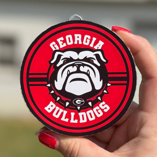 Bulldog Football Round Freshie - New Car - RTS