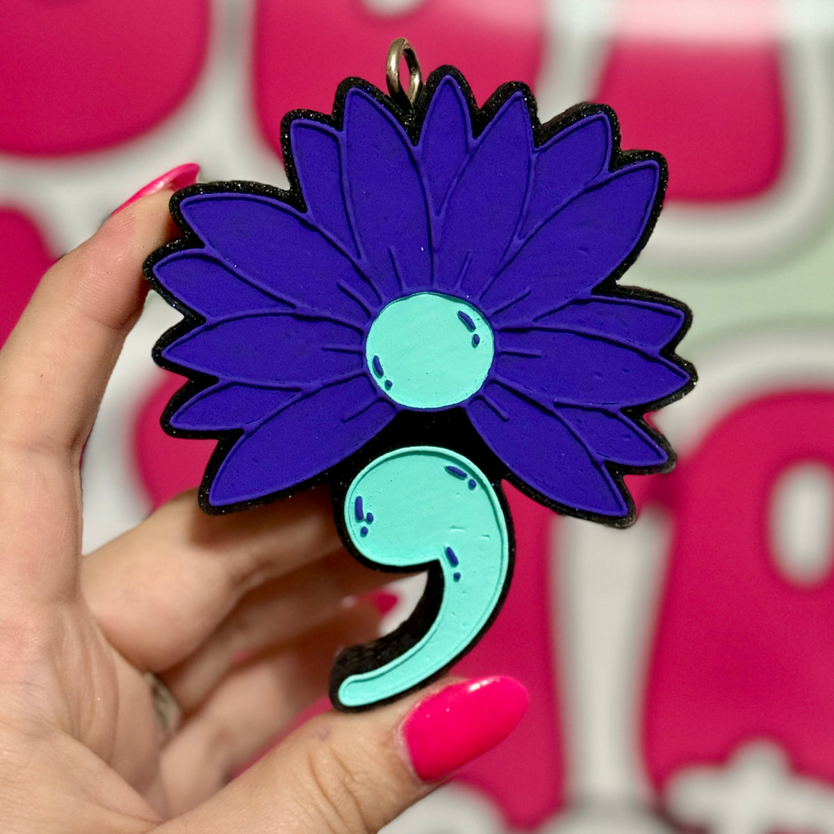Semi Colon Flower Freshie - Mahogany Teakwood - RTS