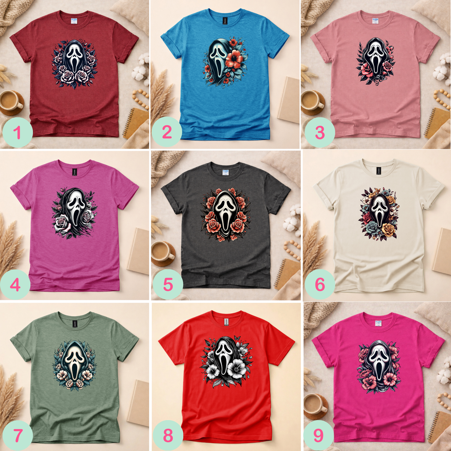 Horror Ghost Shirt (Please leave a note with which design you would like)