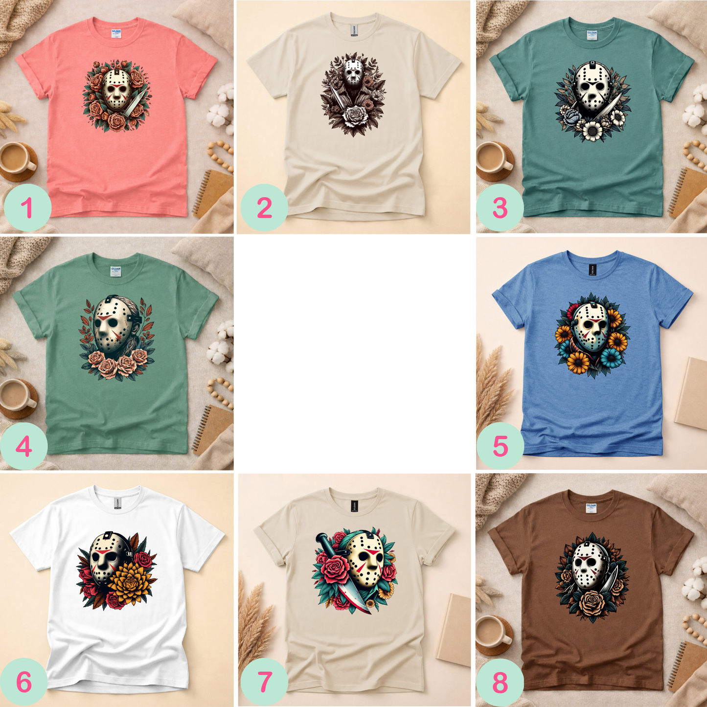 Horror Mask Man Shirt (Please leave a note with which design you would like)