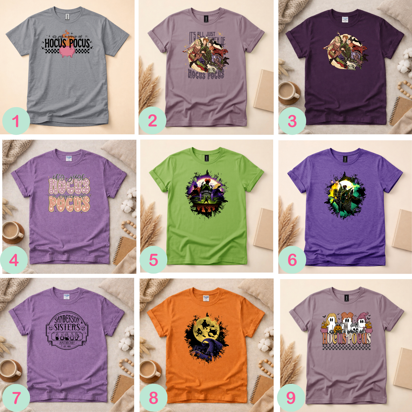 Pocus Witches Shirt (Please leave a note with which design you would like)
